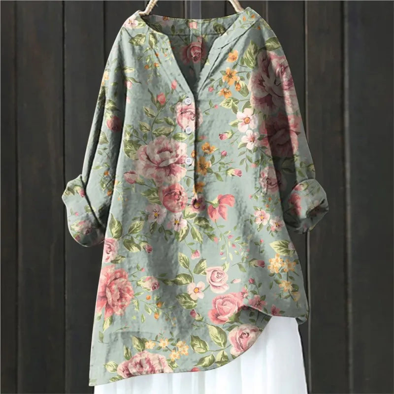 Blouse décontractée à imprimé floral élégante et tendance