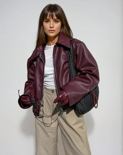 Alma - Veste vintage rouge pour femme - Élégance rétro et style unique