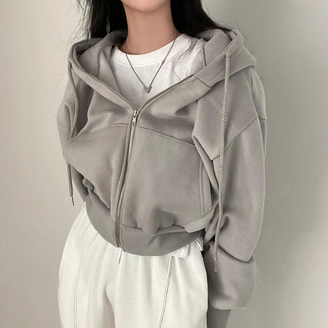 Sweatshirt oversized chic à zip