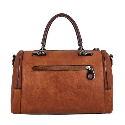 Large capacity handbag with strap and zipper