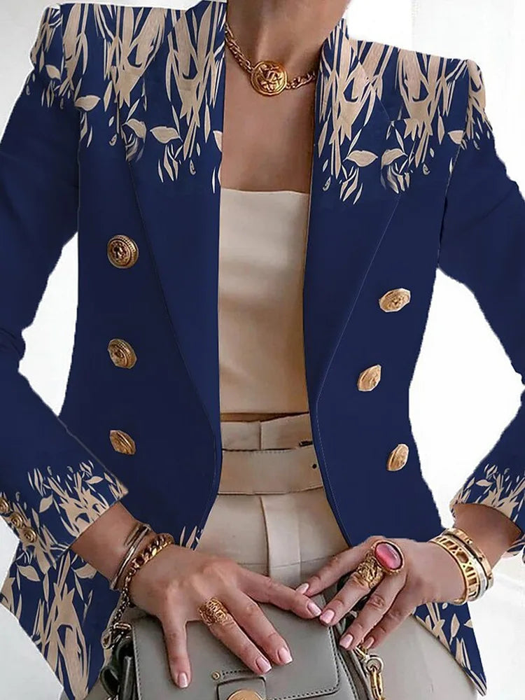 Blazer ajusté imprimé chic