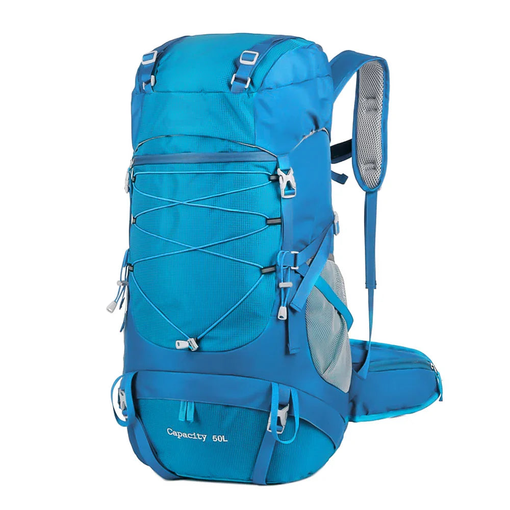 50L trekkingrugzak met regenbescherming voor wandelen