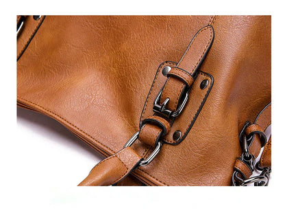 Sac à main vintage pour femme grand format avec bandoulière souple et élégante