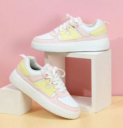Baskets basses colorblock pastel streetwear