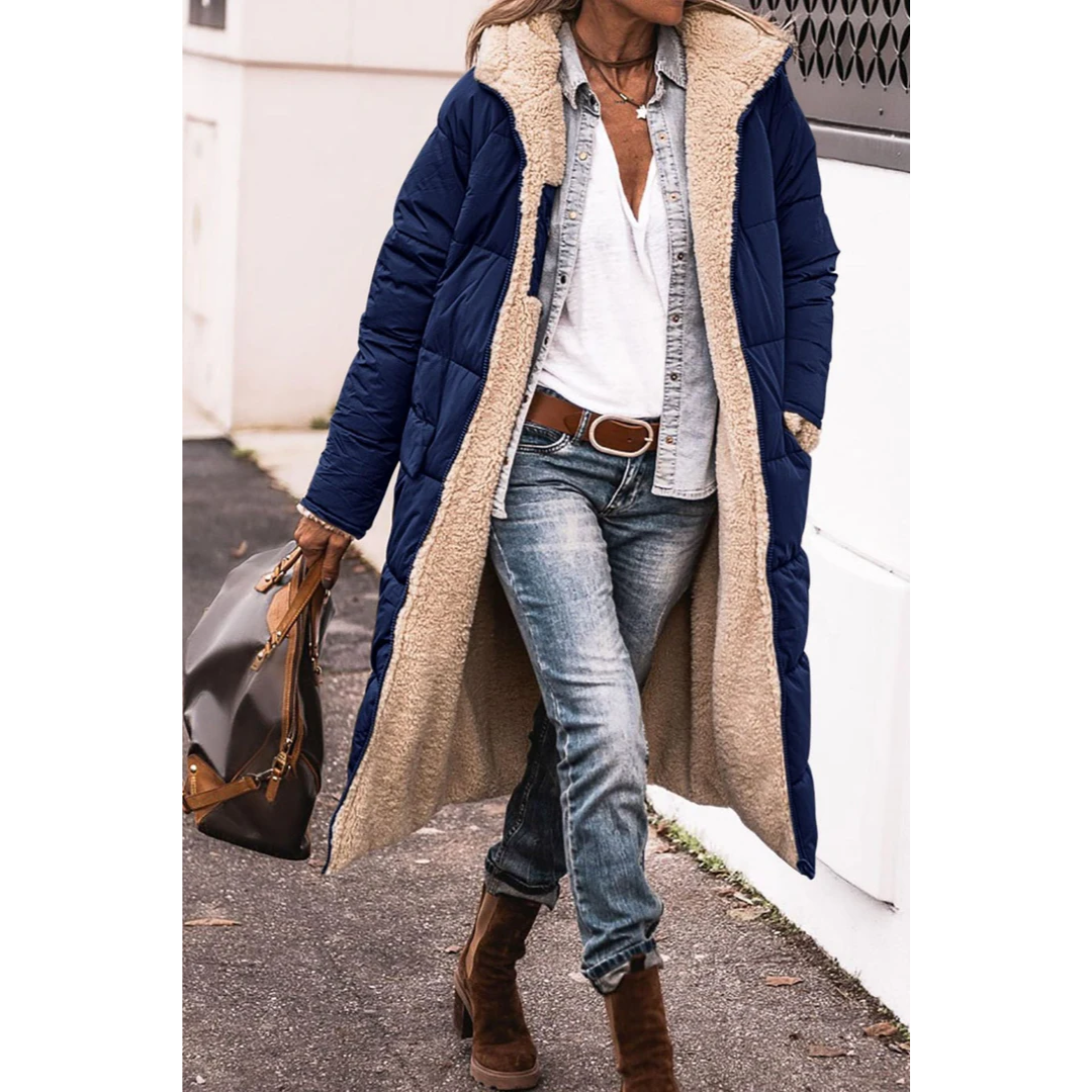 Manteau long chic en duvet pour l'hiver