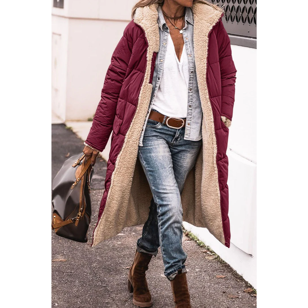 Manteau long chic en duvet pour l'hiver