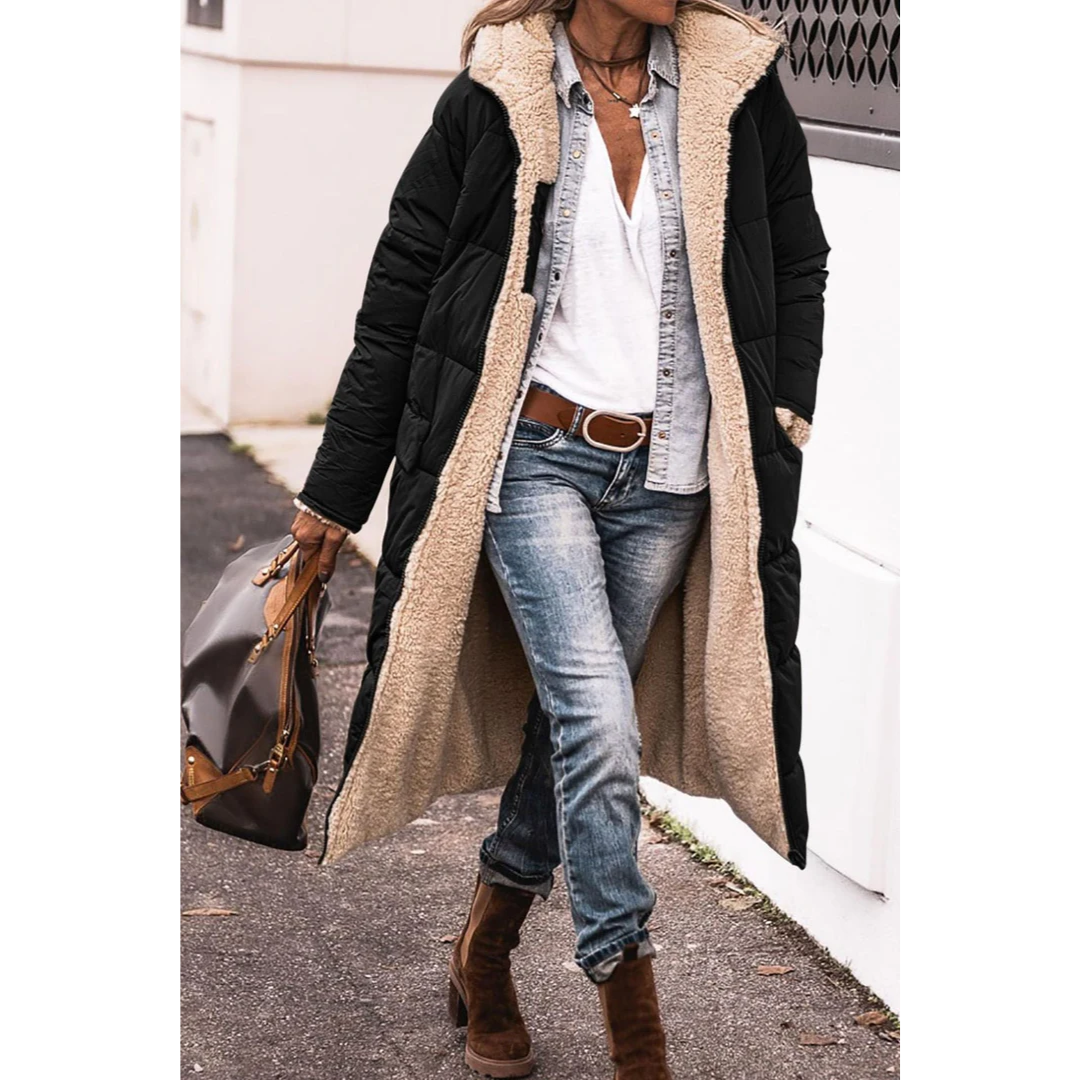 Manteau long chic en duvet pour l'hiver