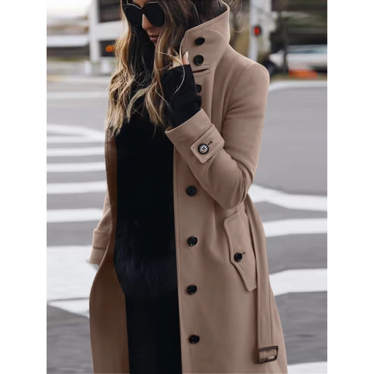 Manteau long élégant avec poches pratiques