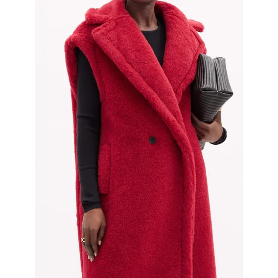 Sleeveless elegant Teddy coat