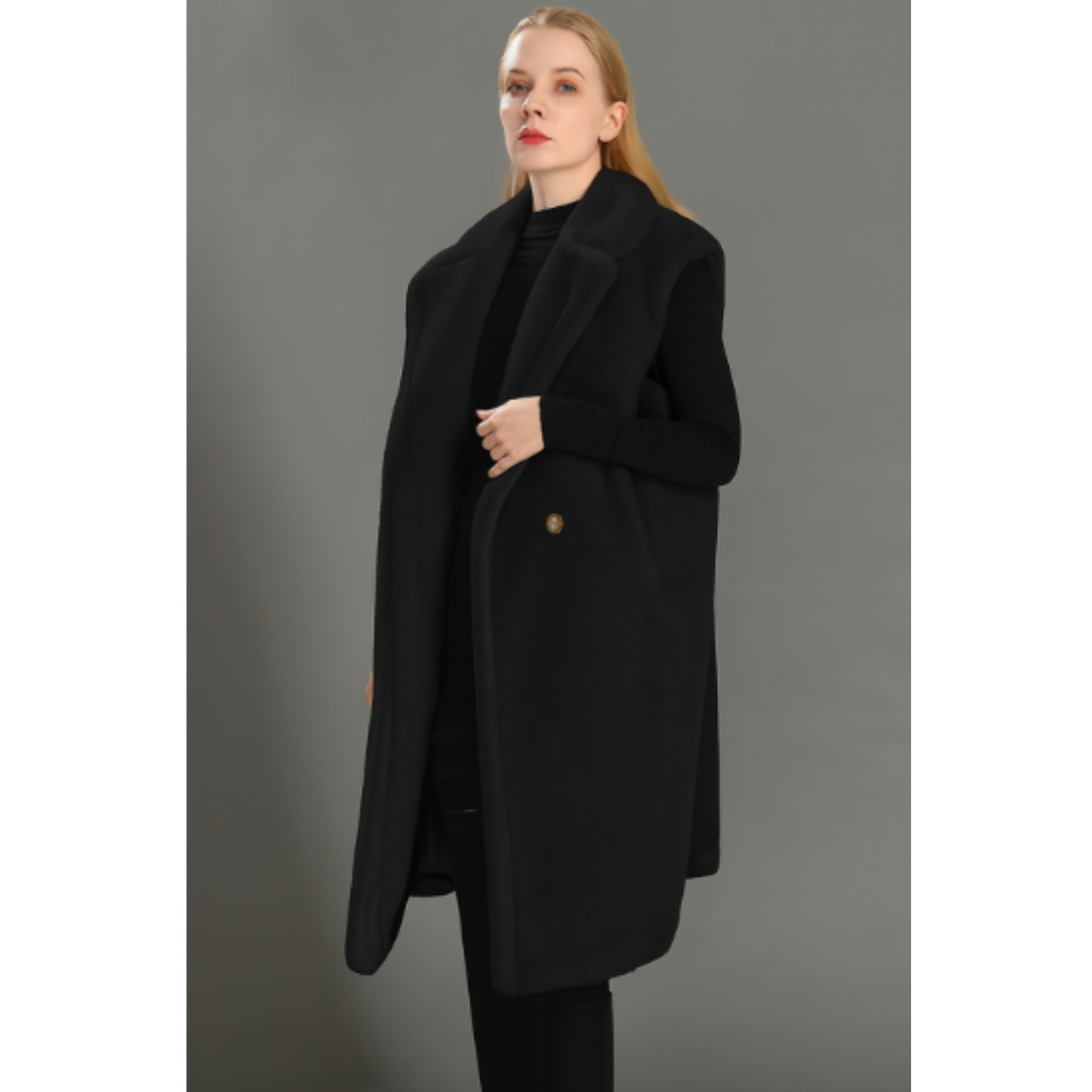 Sleeveless elegant Teddy coat