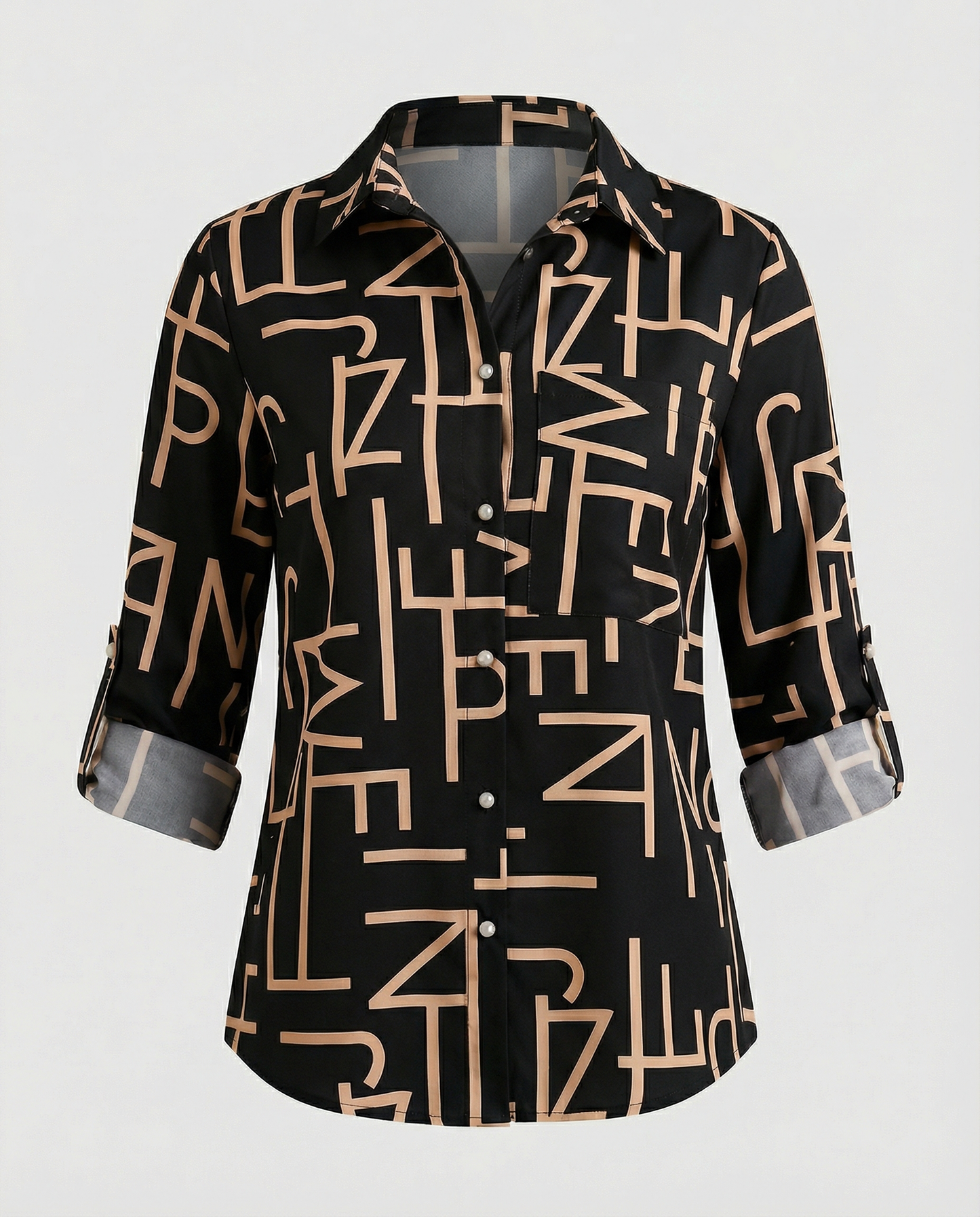 Blouse à imprimé graphique moderne urbain pour femme