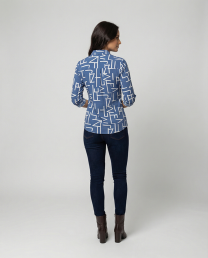 Blouse à imprimé graphique moderne urbain pour femme