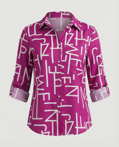 Blouse à imprimé graphique moderne urbain pour femme