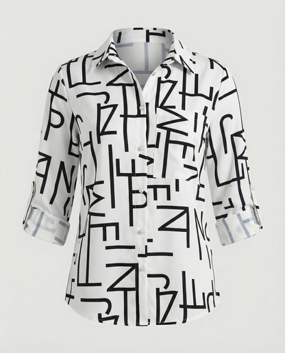 Blouse à imprimé graphique moderne urbain pour femme