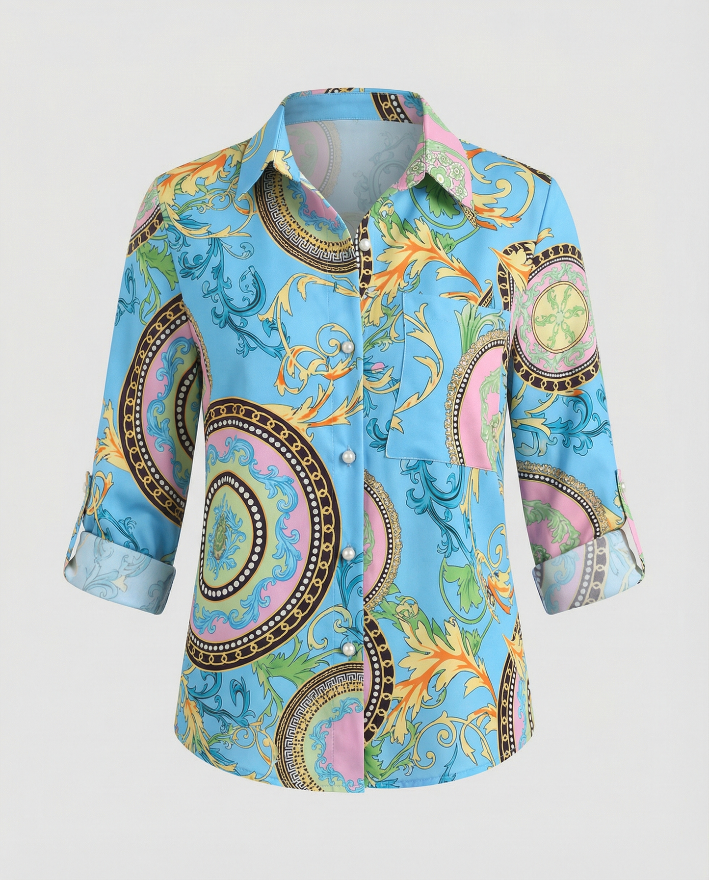 Blouse à imprimé graphique moderne urbain pour femme