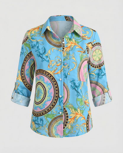 Blouse à imprimé graphique moderne urbain pour femme