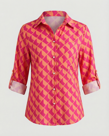 Blouse à imprimé graphique moderne urbain pour femme