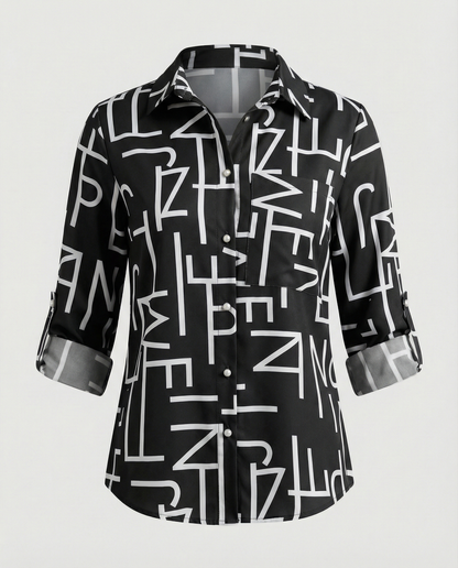Blouse à imprimé graphique moderne urbain pour femme