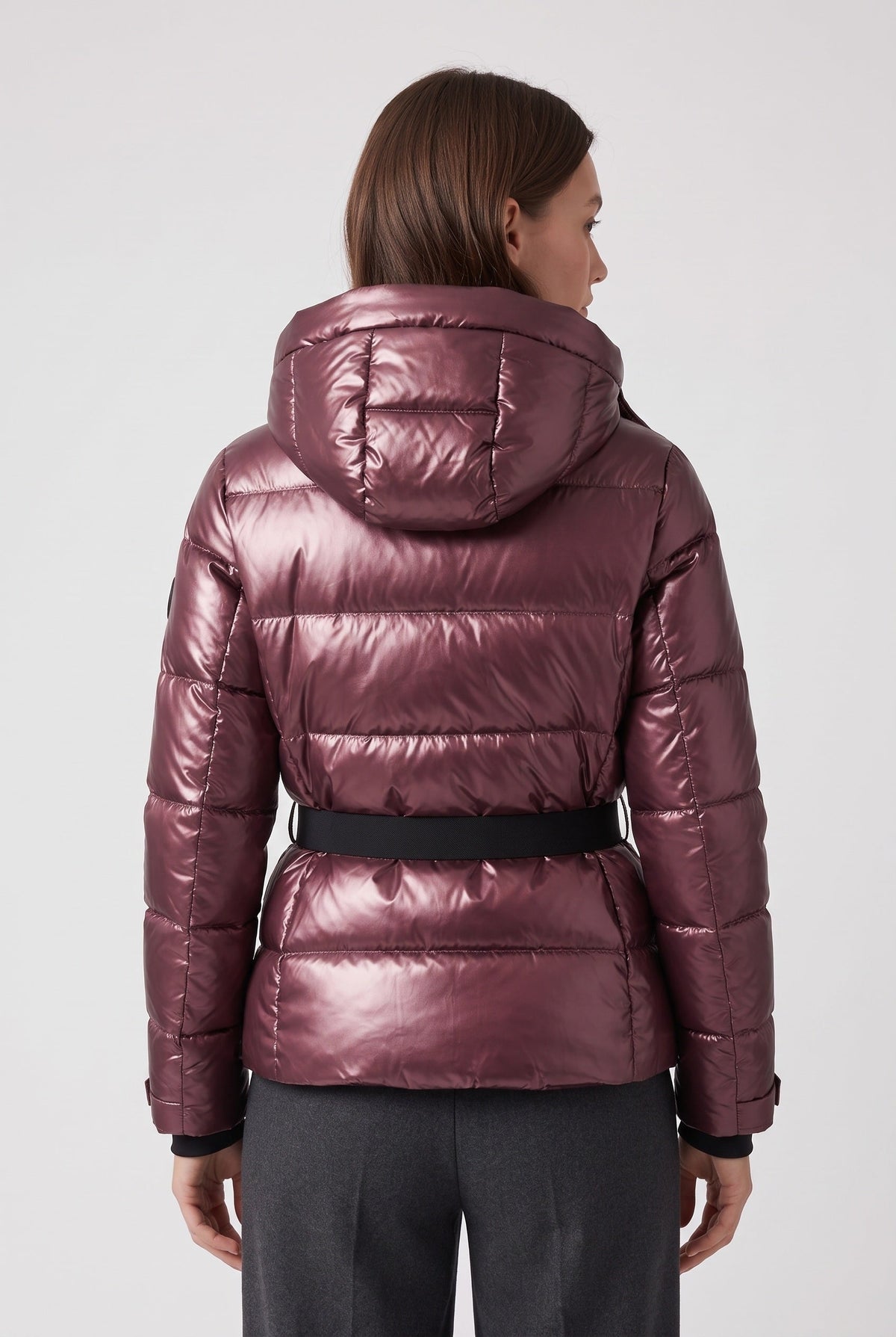 Puffer Jacket with Detachable Hood and Water-Resistant Lining for women