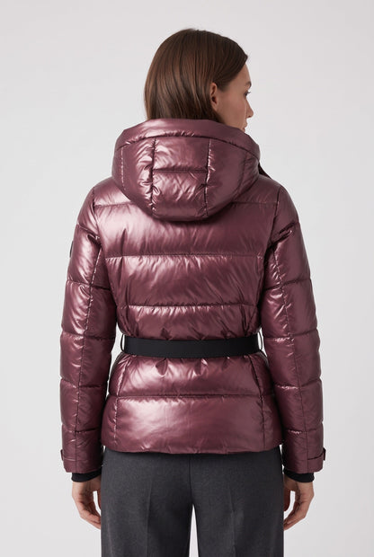 Puffer Jacket with Detachable Hood and Water-Resistant Lining for women