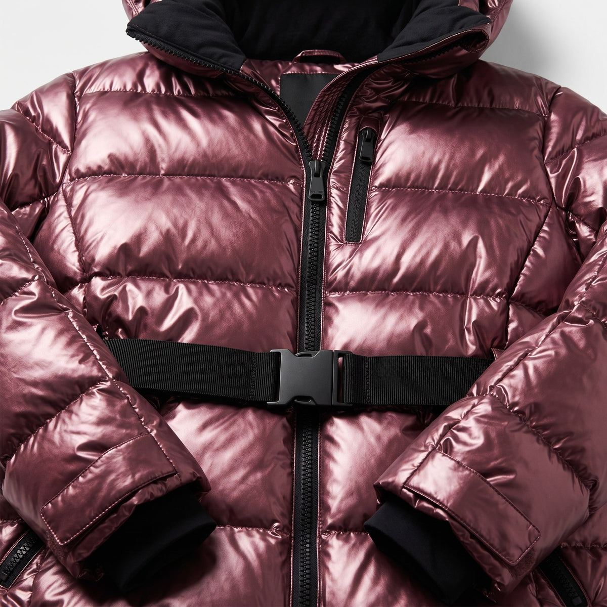 Puffer Jacket with Detachable Hood and Water-Resistant Lining for women