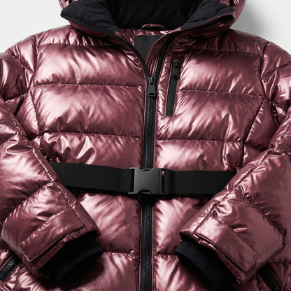 Puffer Jacket with Detachable Hood and Water-Resistant Lining for women