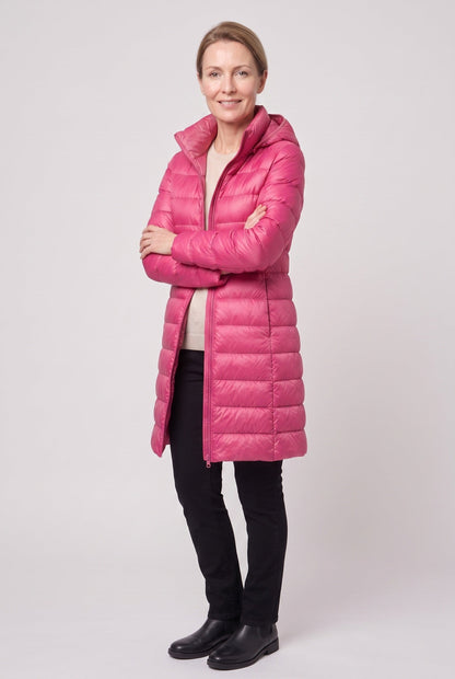 Long Hooded Puffer Coat with Insulated Lining for women