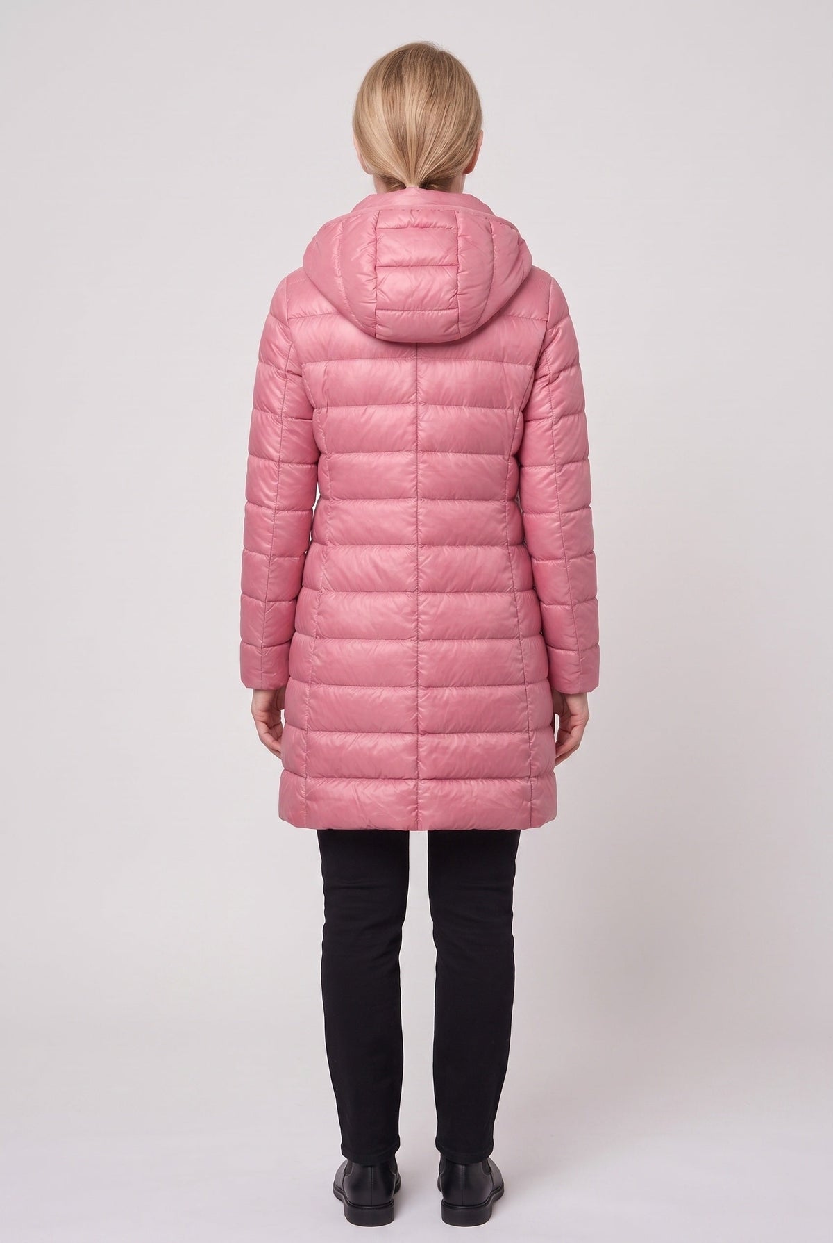 Long Hooded Puffer Coat with Insulated Lining for women