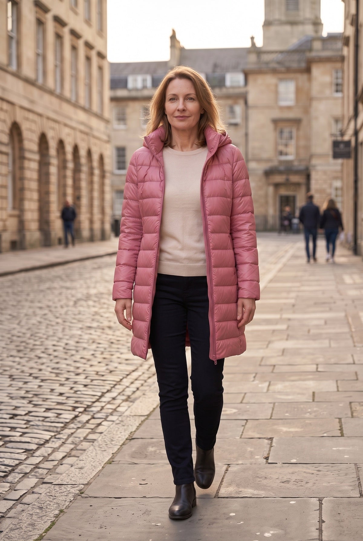 Long Hooded Puffer Coat with Insulated Lining for women