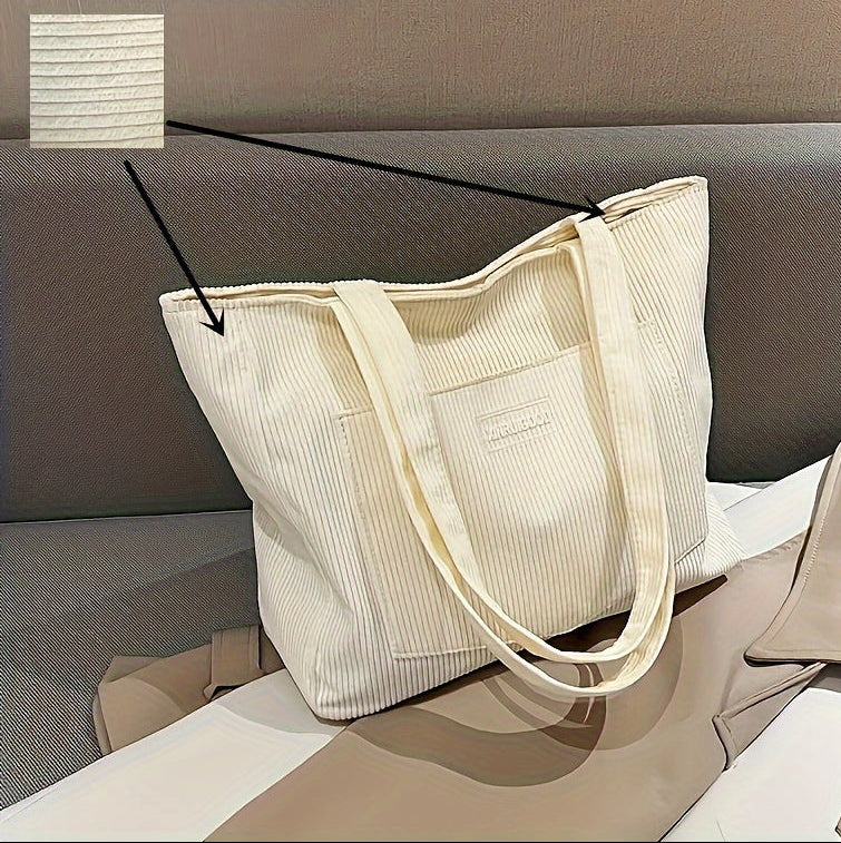 Tote bag velours côtelé élégant pour femmes