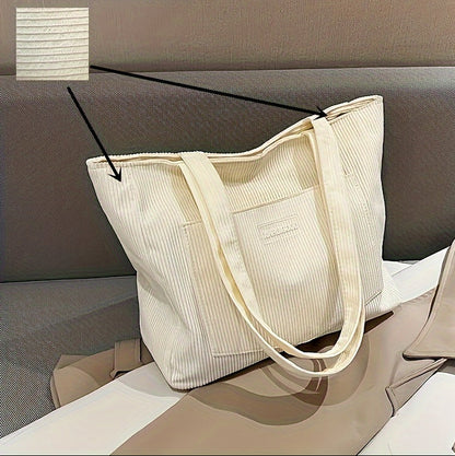 Tote bag velours côtelé élégant pour femmes