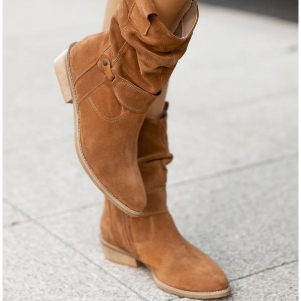 Bottines slouchy mi-hautes au style bohème