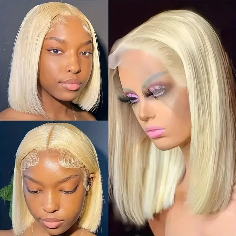 Perruque blonde cheveux courts pour femme