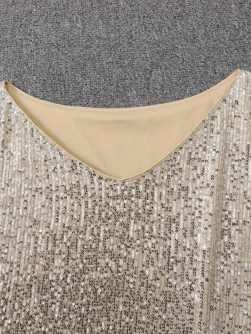 Robe courte brillante à une épaule élégante et chic