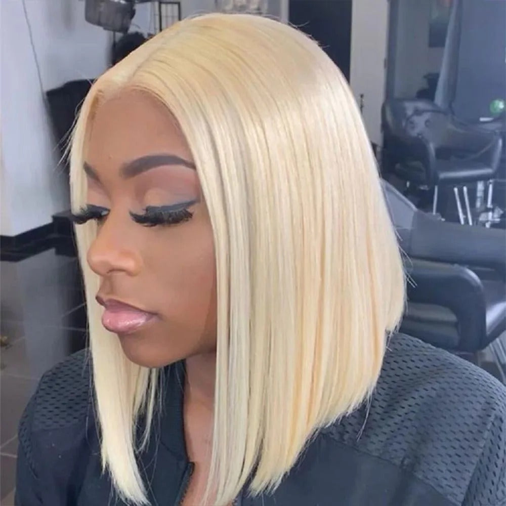 Perruque blonde cheveux courts pour femme