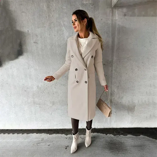 Manteau pour femme long à double boutonnage