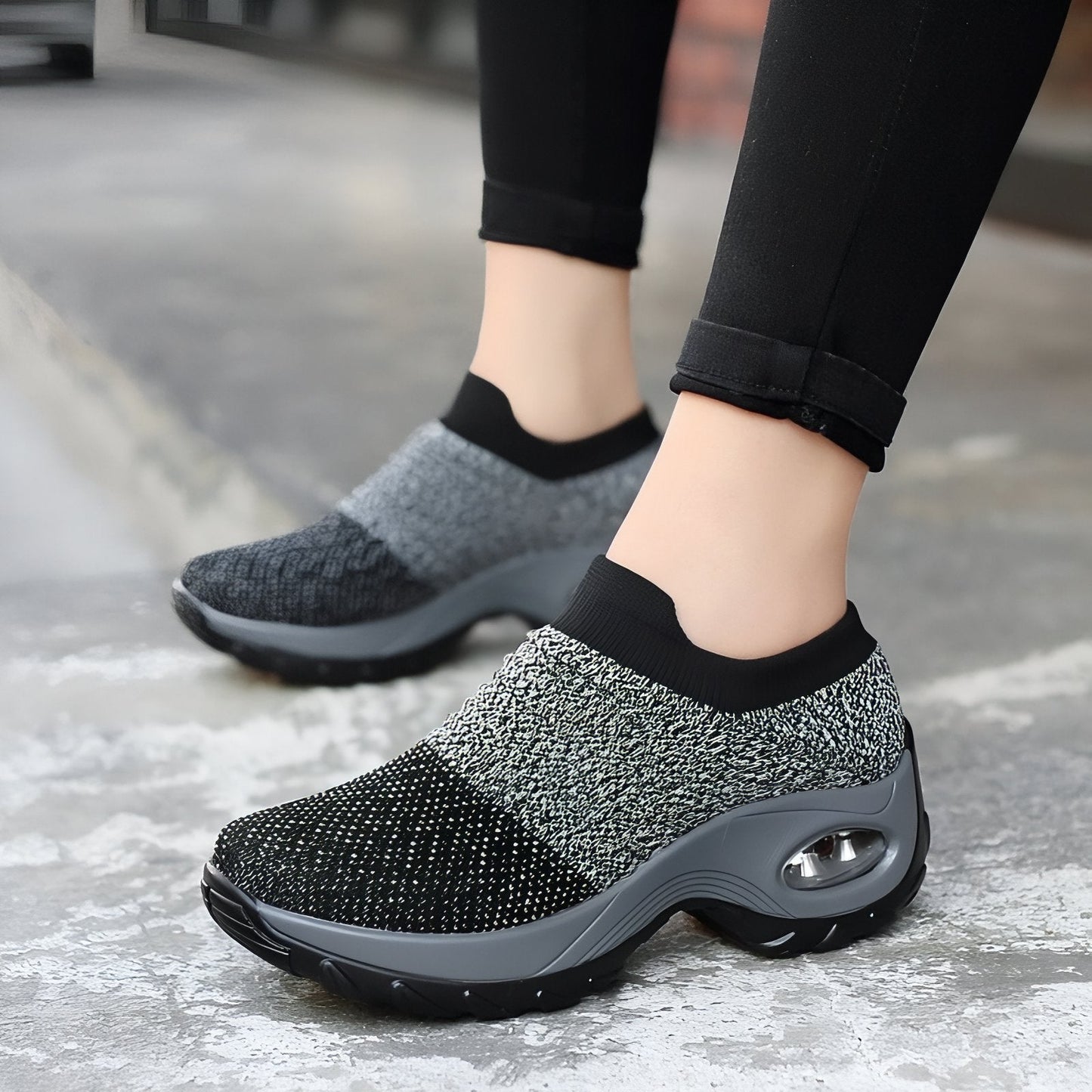 Dames wandelsneakers praktisch ontwerp zonder veters, optimaal comfort