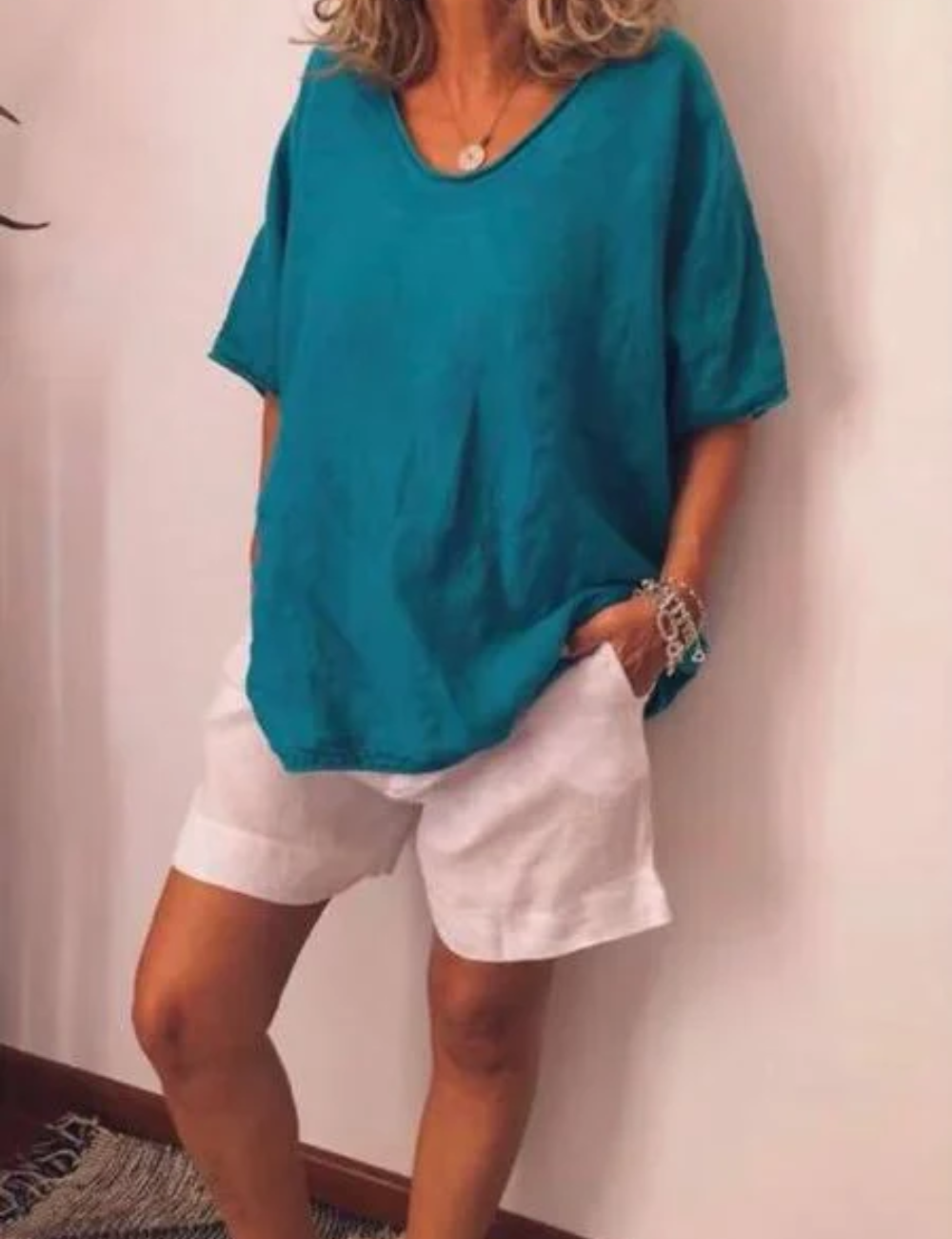 T-shirt Femme Oversized Blanc pour un style décontracté