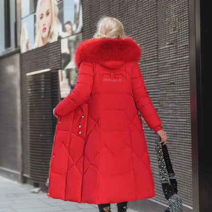 Puffer Coat with Soft Hood and Pockets for Women