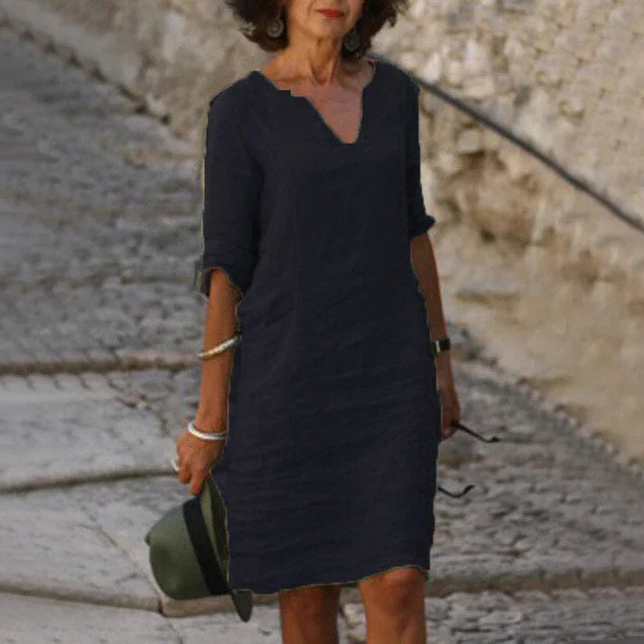 Robe midi confortable style décontracté pour un look casual élégant