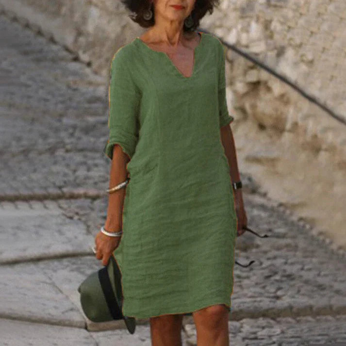 Robe midi confortable style décontracté pour un look casual élégant