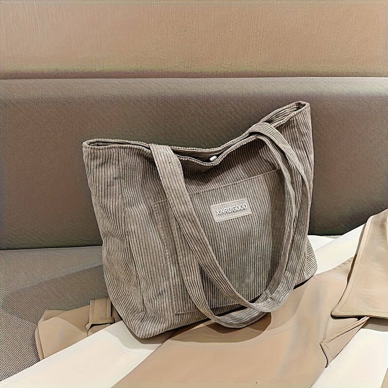 Tote bag velours côtelé élégant pour femmes