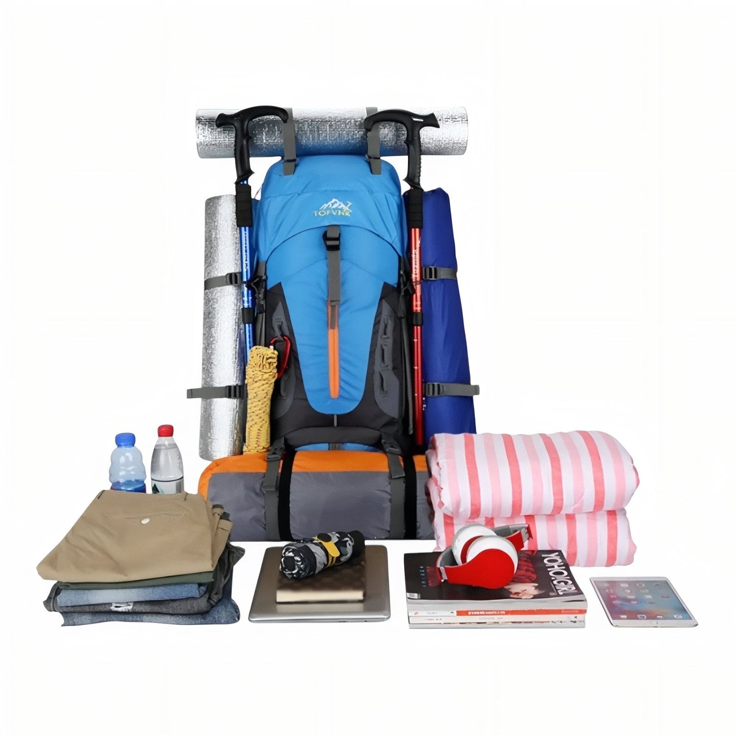 Sac à Dos de Randonnée pour Homme Capacité 70 Litres