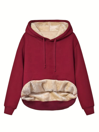 Hoodie sweat à capuche doublé sherpa