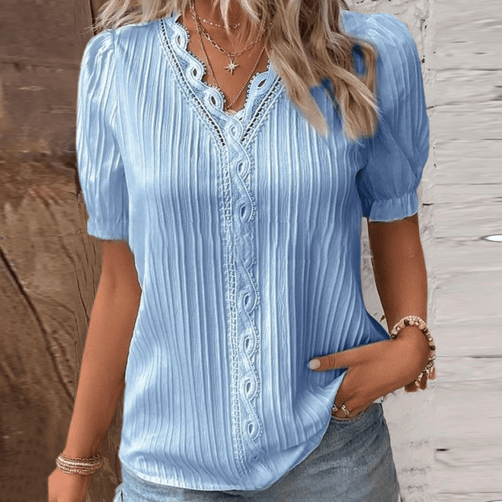 Chemise plissée au style romantique pour femme