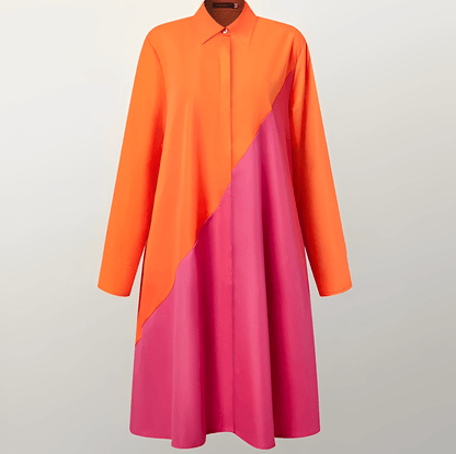 Robe chemise chic avec manches 3/4 idéale pour toutes les occasions