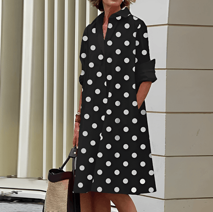 Robe chemise chic avec manches 3/4 idéale pour toutes les occasions