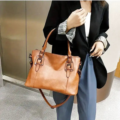 Sac à main vintage pour femme grand format avec bandoulière souple et élégante