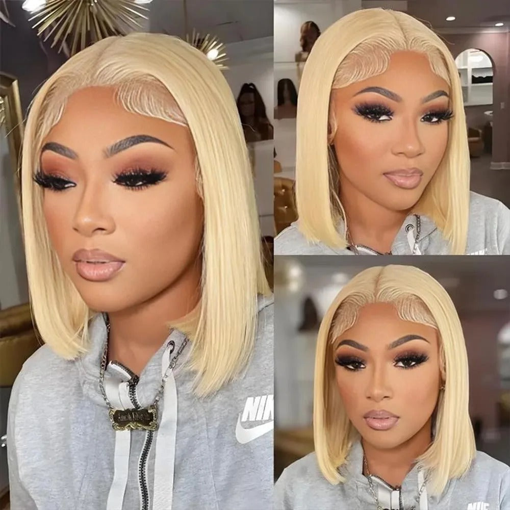 Perruque blonde cheveux courts pour femme
