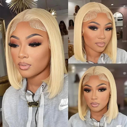 Perruque blonde cheveux courts pour femme